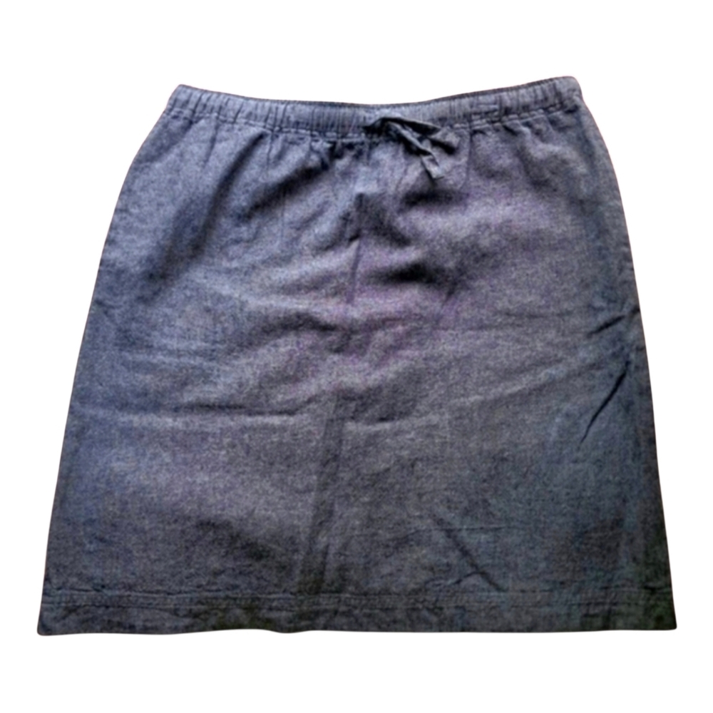 Pendleton Linen Drawstring Skirt Large Gray EUC